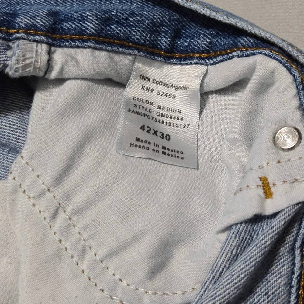 George Regular Fit Jeans Mens 42x30 Straight Leg Denim 5-Pocket 100% Cotton